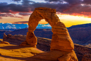 Beautiful Sunset at Arches National Park 