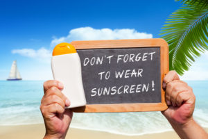 Text Message - Don´t Forget To Wear Suncreen On A Slate