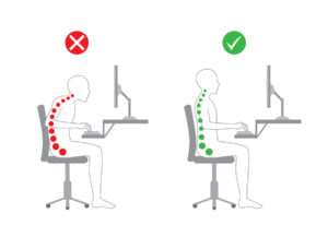 Correct posture in sitting working